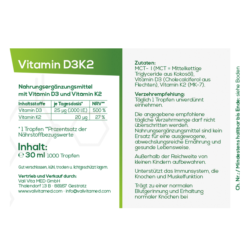 6 x Vitamin D3K2 (monatliche Zahlungsweise KK)