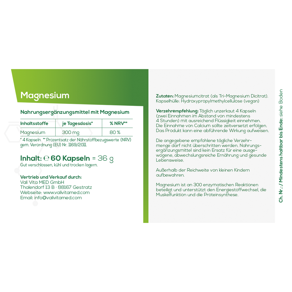 6 x magnesium (monthly payment KK)