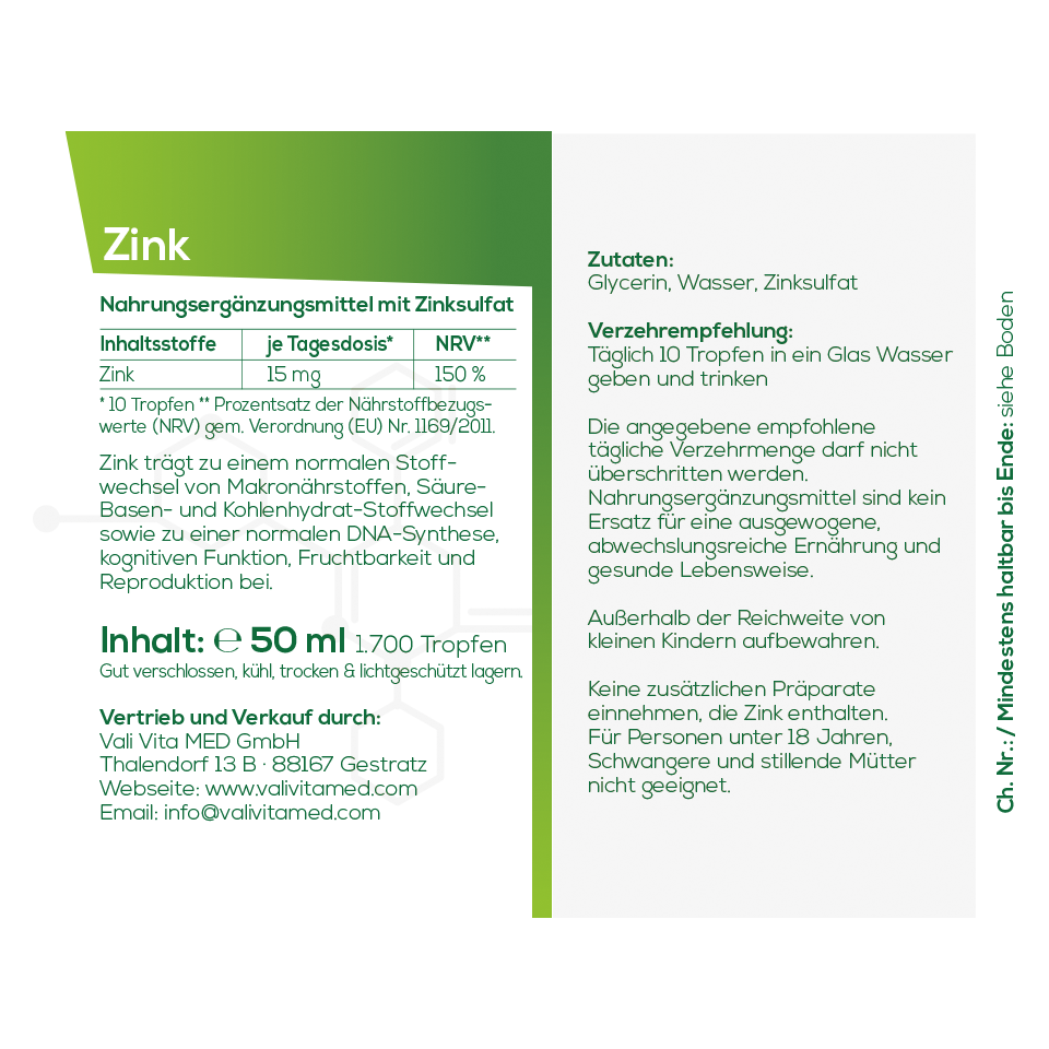 6 x zinc (1/2 annual payment KK)